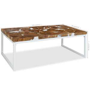 Konferenční stolek teak a pryskyřice 110 x 60 x 40 cm - obrázek 10