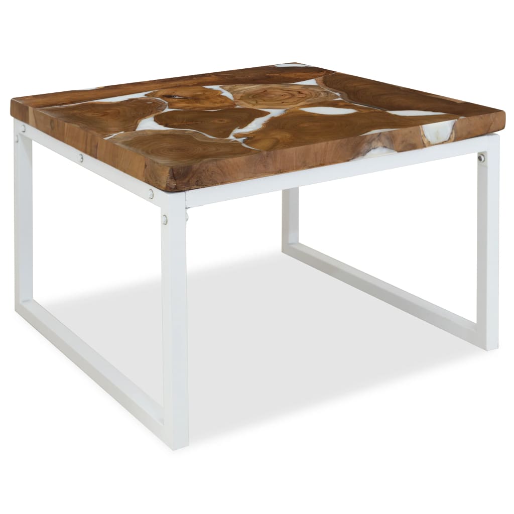 

vidaXL Salontafel 60x60x40 cm teakhout en hars