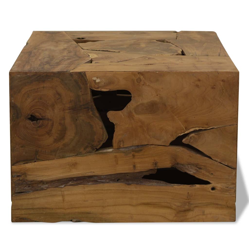 Konferenční stolek, pravý teak, 50x50x35 cm, hnědý