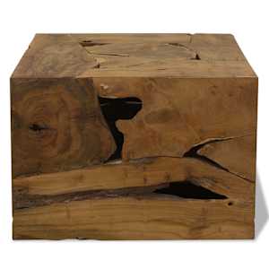 Konferenční stolek, pravý teak, 50x50x35 cm, hnědý - obrázek 2