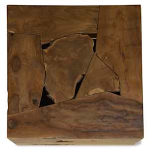 Konferenční stolek, pravý teak, 50x50x35 cm, hnědý - obrázek 4