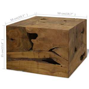 Konferenční stolek, pravý teak, 50x50x35 cm, hnědý - obrázek 7