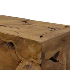Konferenční stolek 90 x 50 x 30 cm pravý teak hnědý - obrázek 5