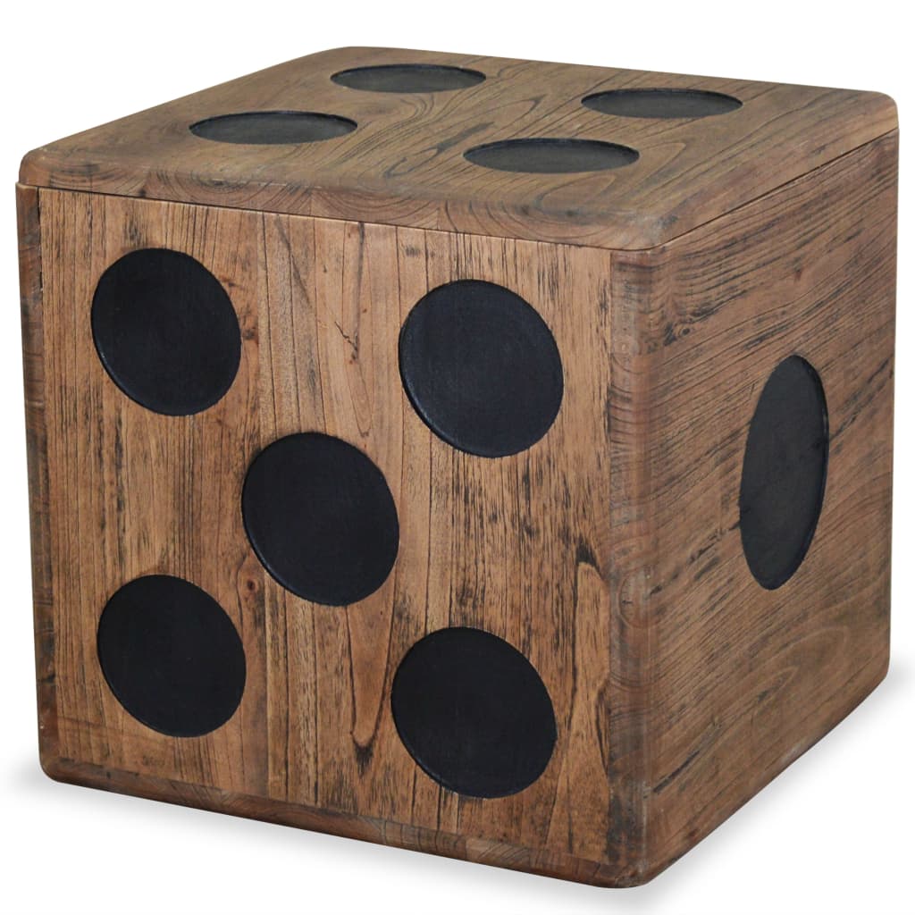 Image of vidaXL Storage Box Mindi Wood 40x40x40 cm Dice Design