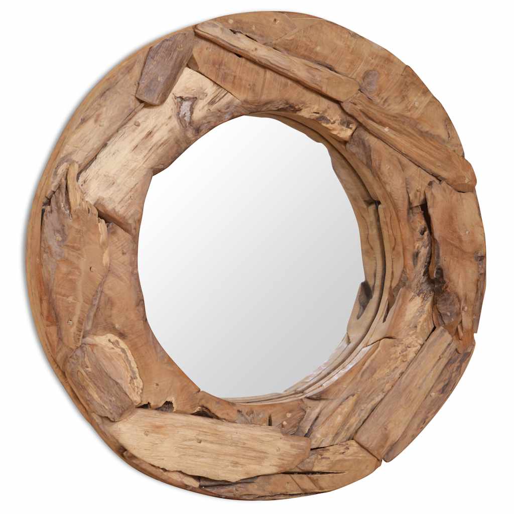 vidaXL Dekorativní zrcadlo teak 60 cm kulaté