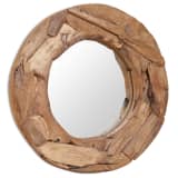 vidaXL Decoratieve spiegel rond 60 cm teakhout