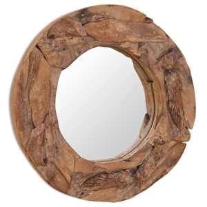 Dekorativní zrcadlo teak 60 cm kulaté - obrázek 5