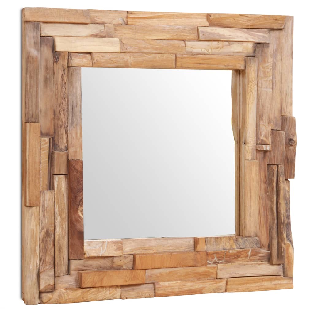 VidaXL - vidaXL Decoratieve spiegel vierkant 60x60 cm teakhout