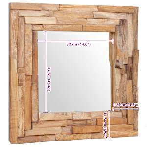 Dekorativní zrcadlo teak 60 x 60 cm čtvercové - obrázek 11