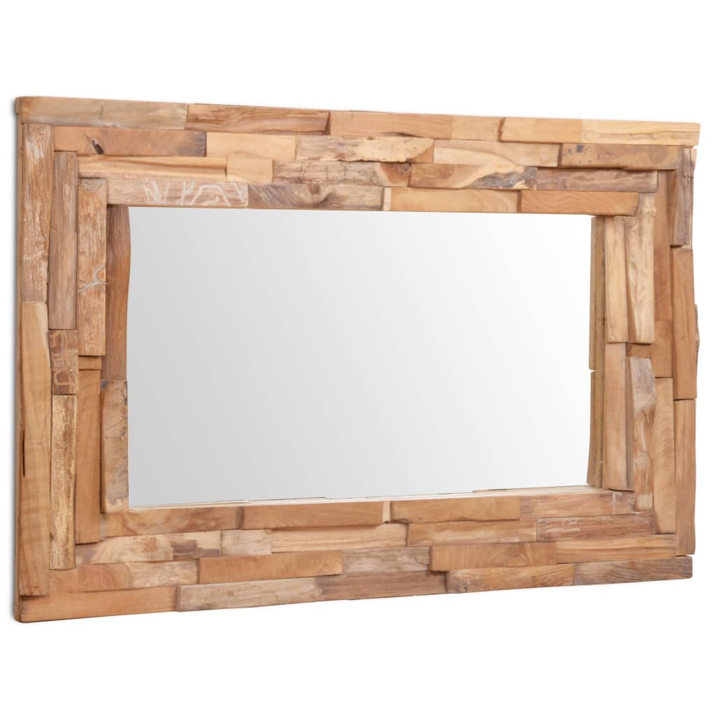 Billede af vidaXL dekorativt spejl i teak 90 x 60 cm rektangulært