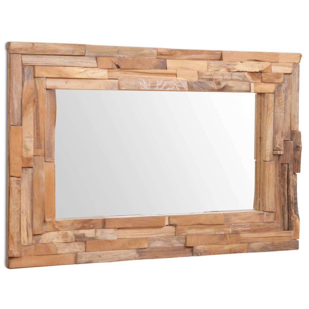 VidaXL - vidaXL Decoratieve spiegel rechthoekig 90x60 cm teakhout