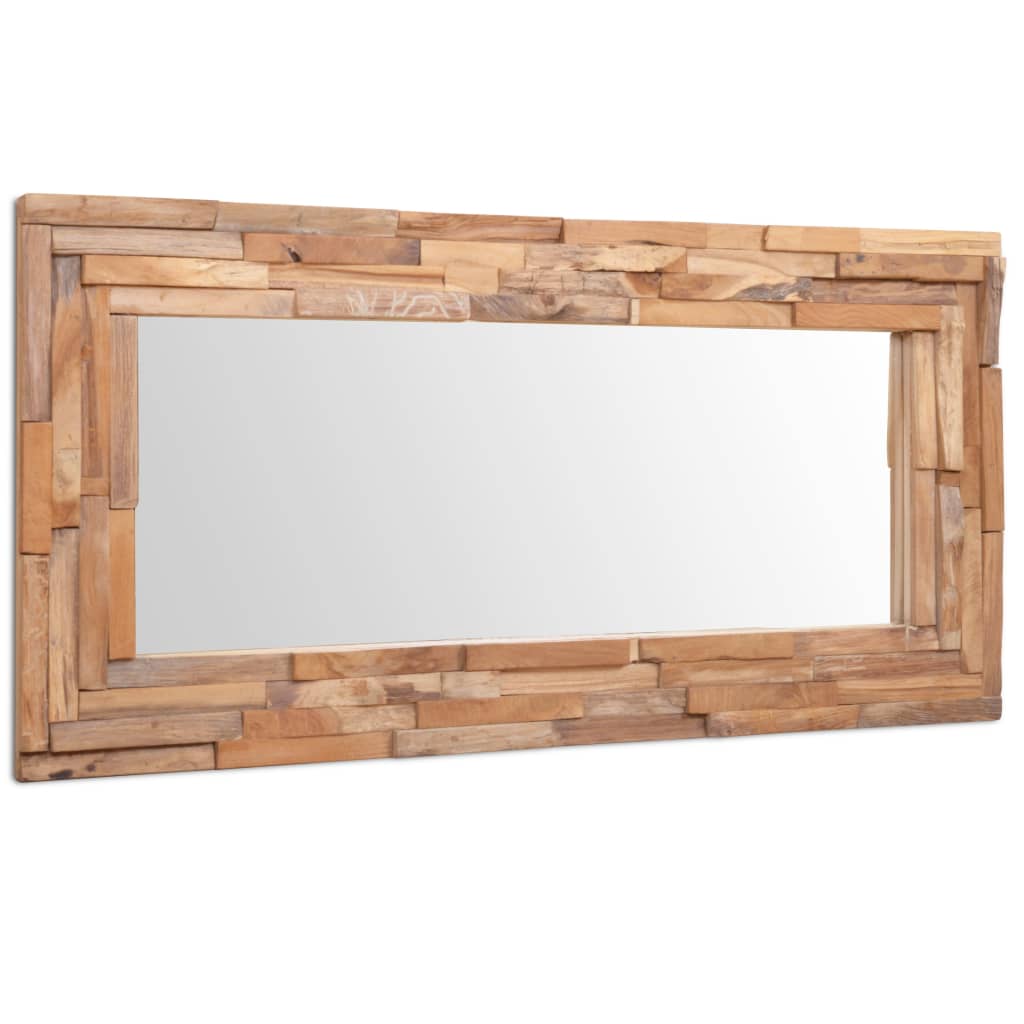 vidaXL Oglindă decorativă din lemn de tec, 120 x 60 cm, dreptunghiular vidaXL imagine model 2022