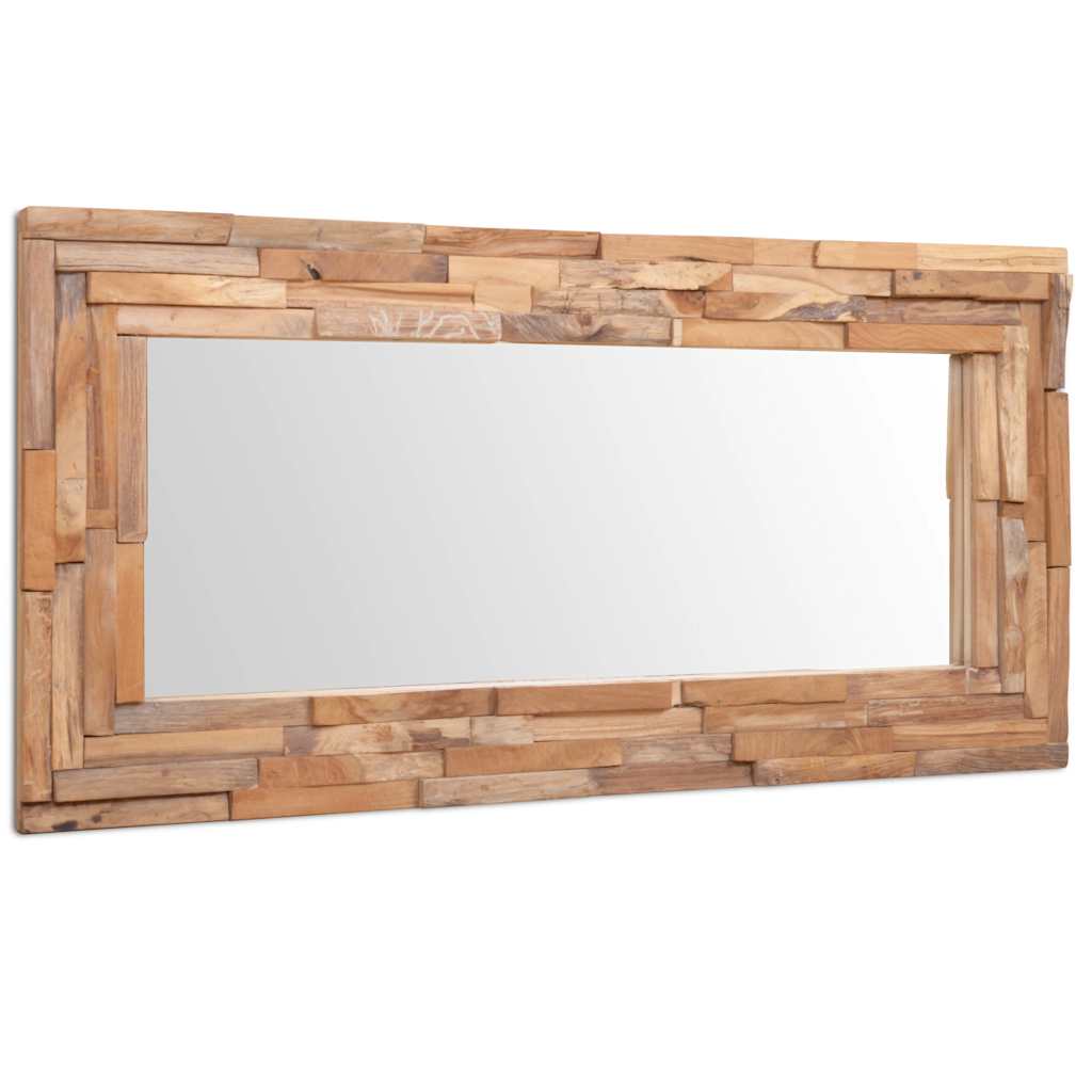 vidaXL Dekorativní zrcadlo teak 120 x 60 cm obdélníkové