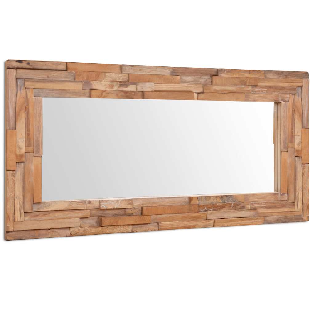 vidaXL Decoratieve spiegel rechthoekig 120x60 cm teakhout afbeelding