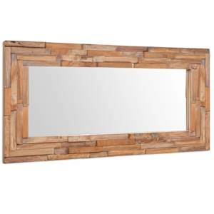 Dekorativní zrcadlo teak 120 x 60 cm obdélníkové - obrázek 2
