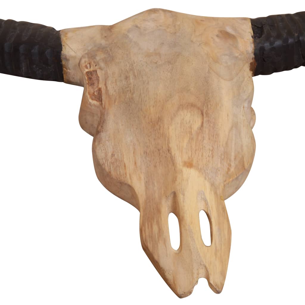 Bika koponya fali-dísz tíkfából 69 x 6 x 60 cm 