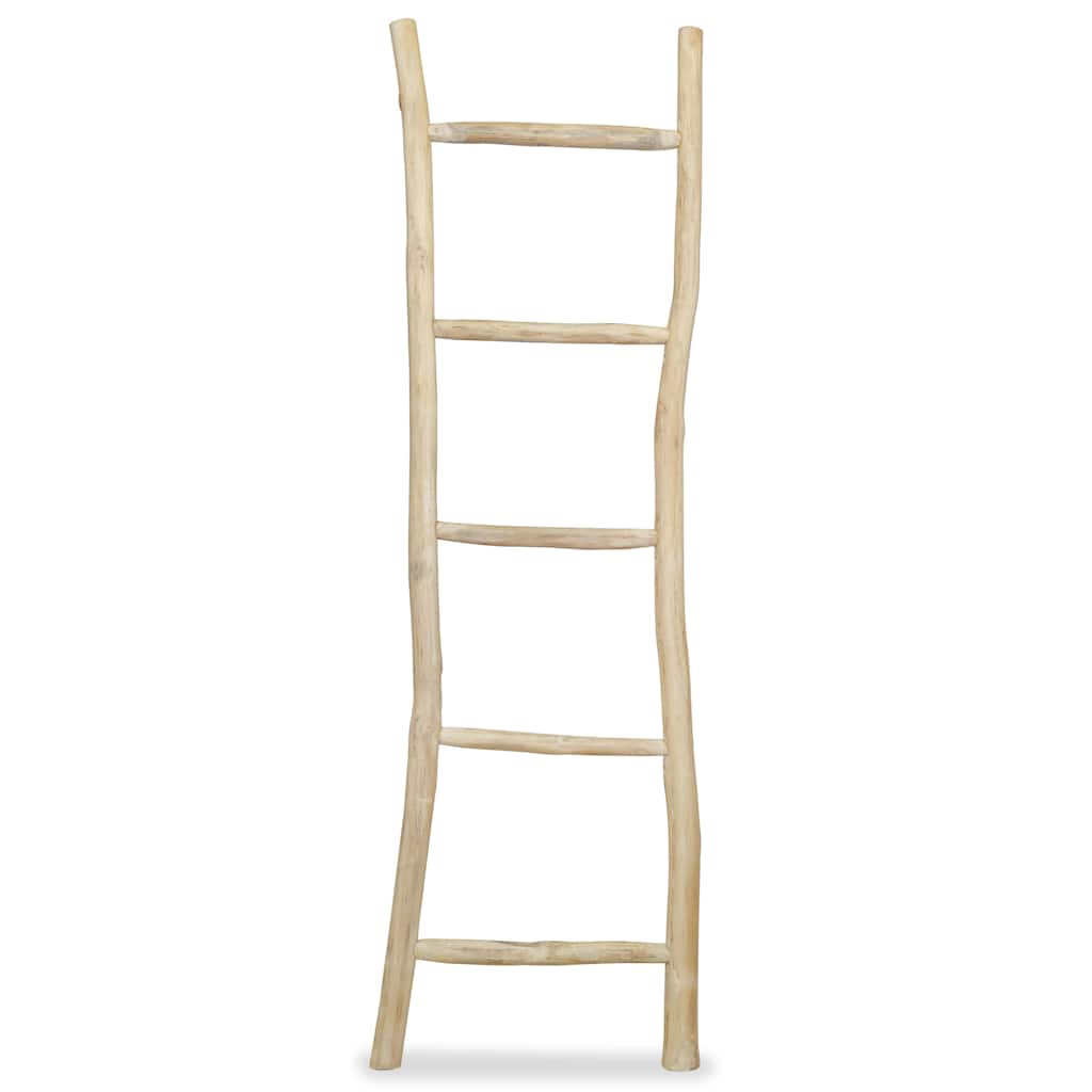 vidaXL Věšák na ručníky s 5 příčlemi, přírodní teak, 45x150 cm