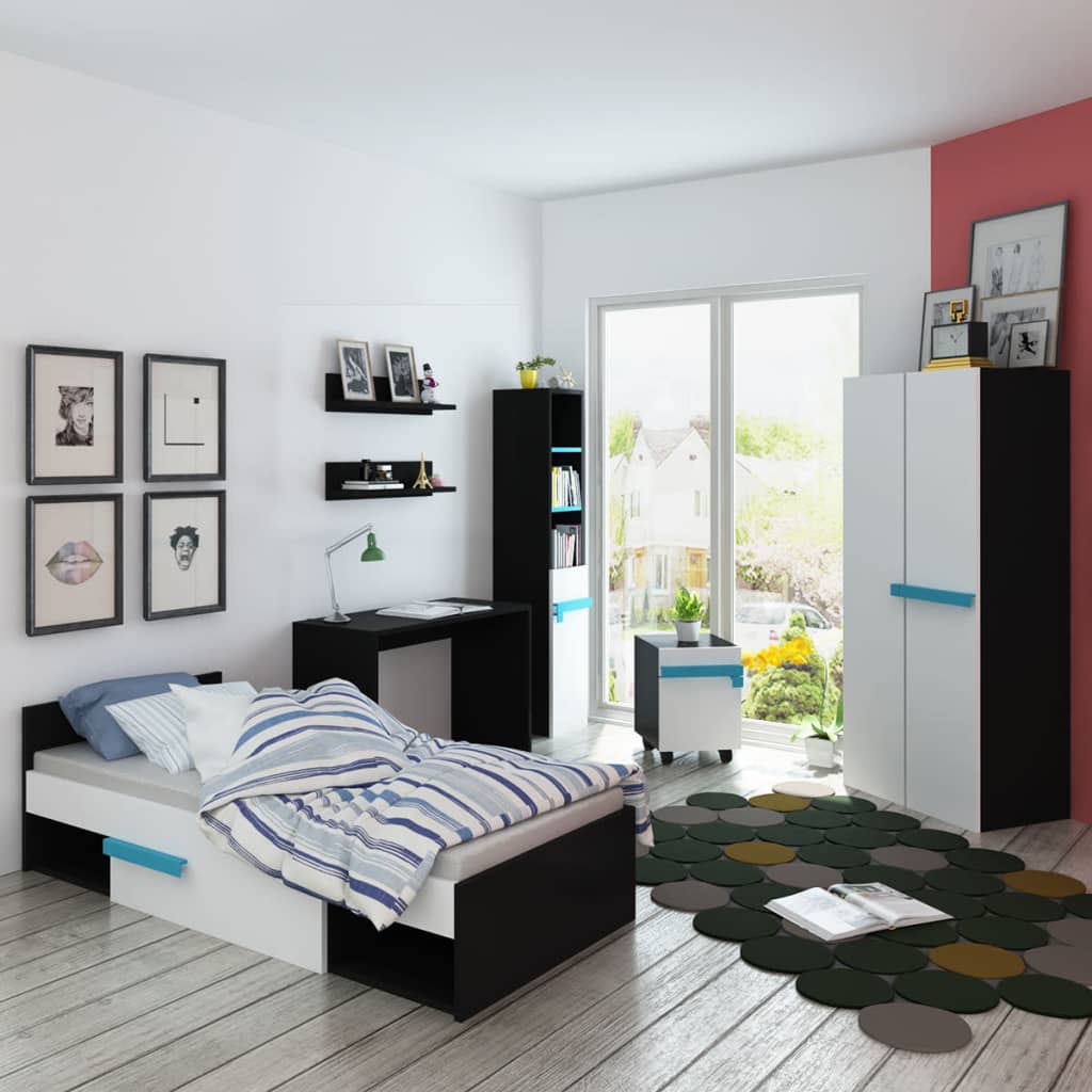 8-tlg. Kinderschlafzimmer-Set mit Matratze Blau kaufen