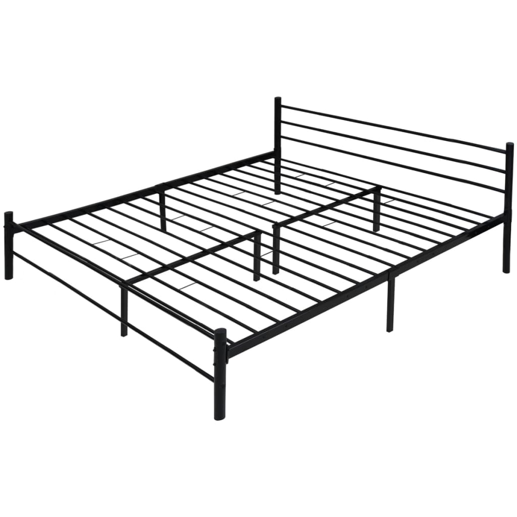 

vidaXL Bed met traagschuim matras metaal zwart 180x200 cm