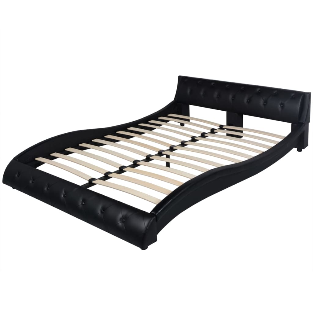 

vidaXL Bed met matras kunstleer zwart 140x200 cm