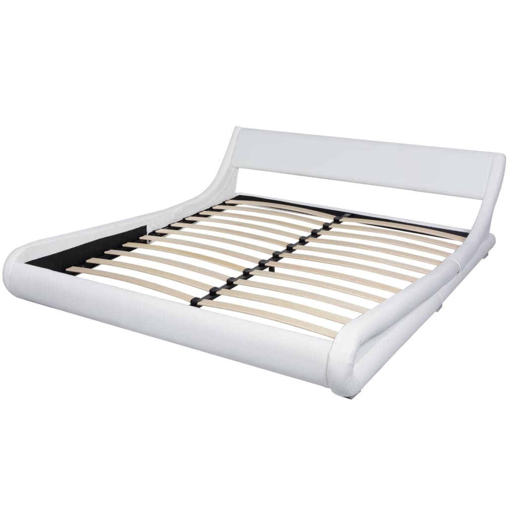 

vidaXL Bed met traagschuim matras kunstleer wit 180x200 cm