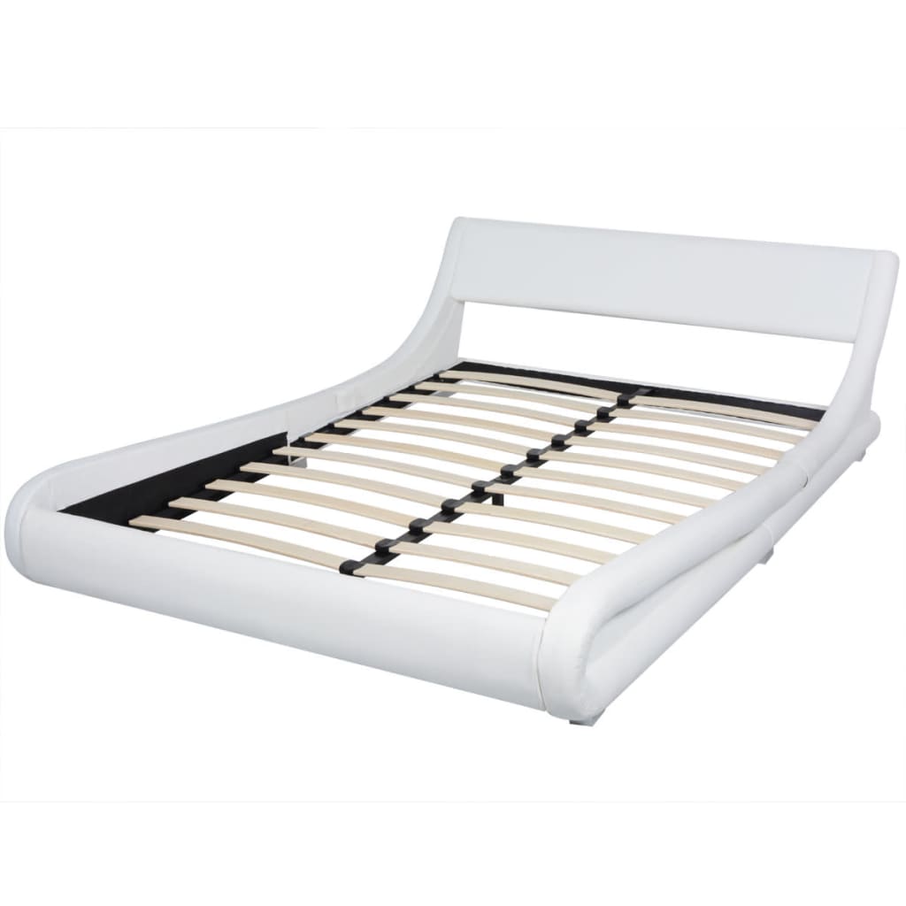 

vidaXL Bed met traagschuim matras kunstleer wit 140x200 cm