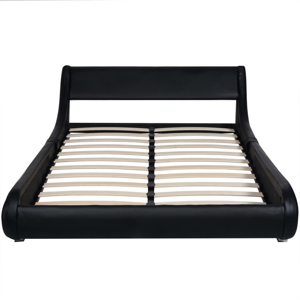 

vidaXL Bed met matras kunstleer zwart 140x200 cm