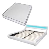vidaXL Lit et matelas 180 x 200 cm Cuir synthétique Blanc