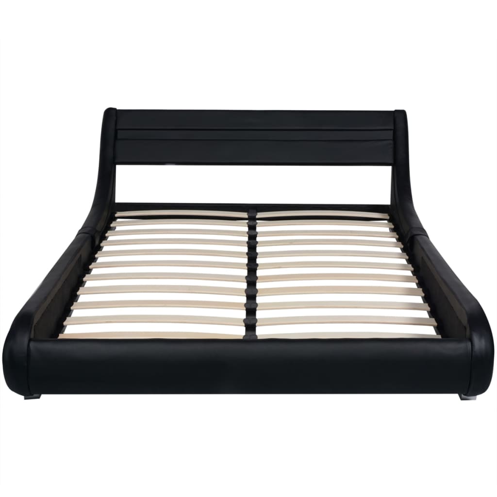 

vidaXL Bed met matras LED kunstleer zwart 140x200 cm