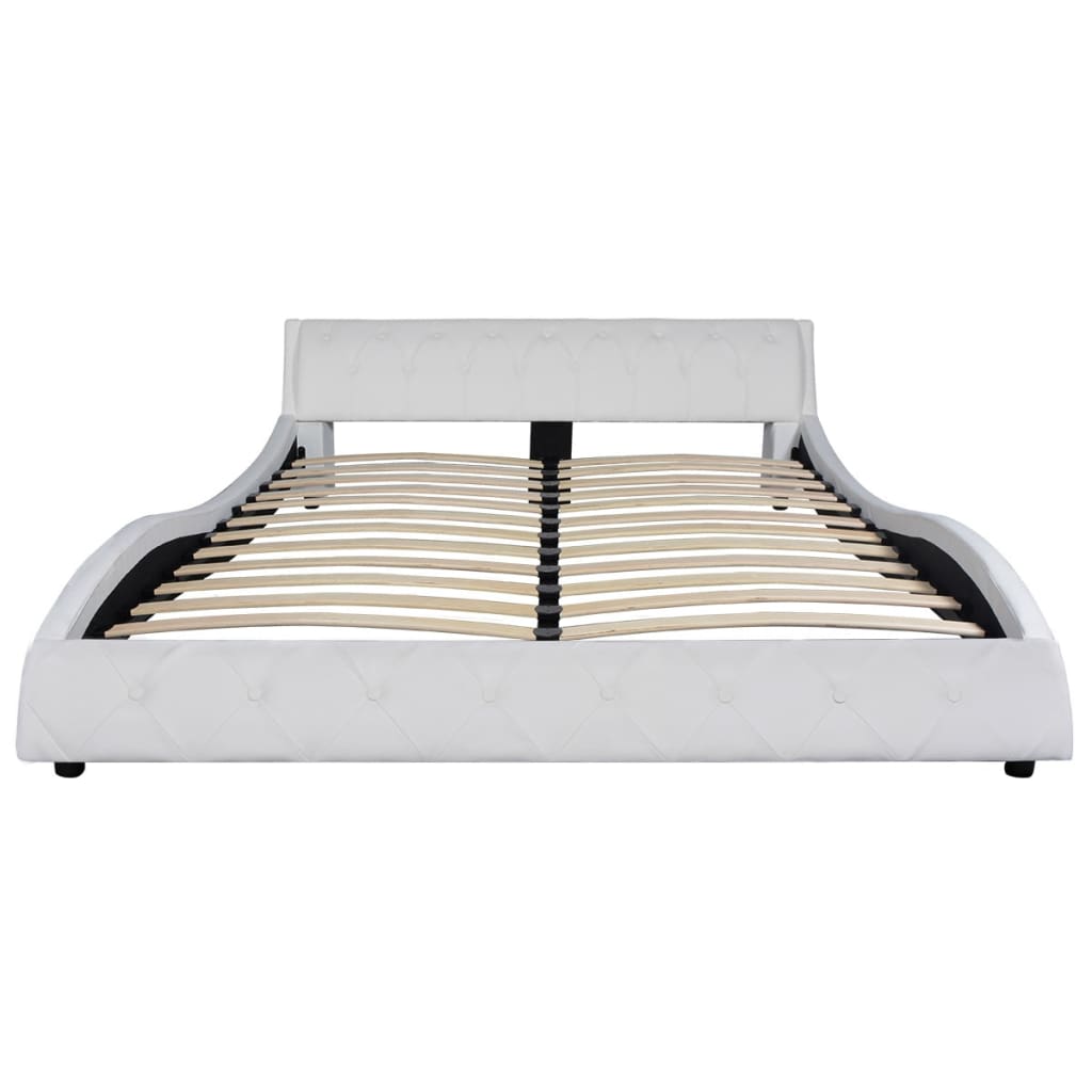 vidaXL Bed met traagschuimmatras kunstleer 160x200 wit