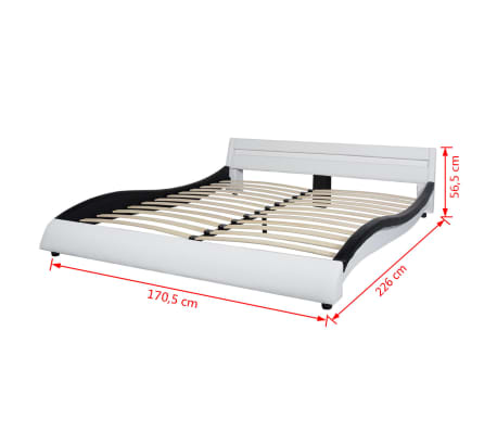 vidaXL Bett + LED + Memory-Matratze Kunstleder 160x200cm schwarz/weiß vidaXL Bett + LED + Memory-Matratze Kunstleder 160x200cm schwarz/weiß
