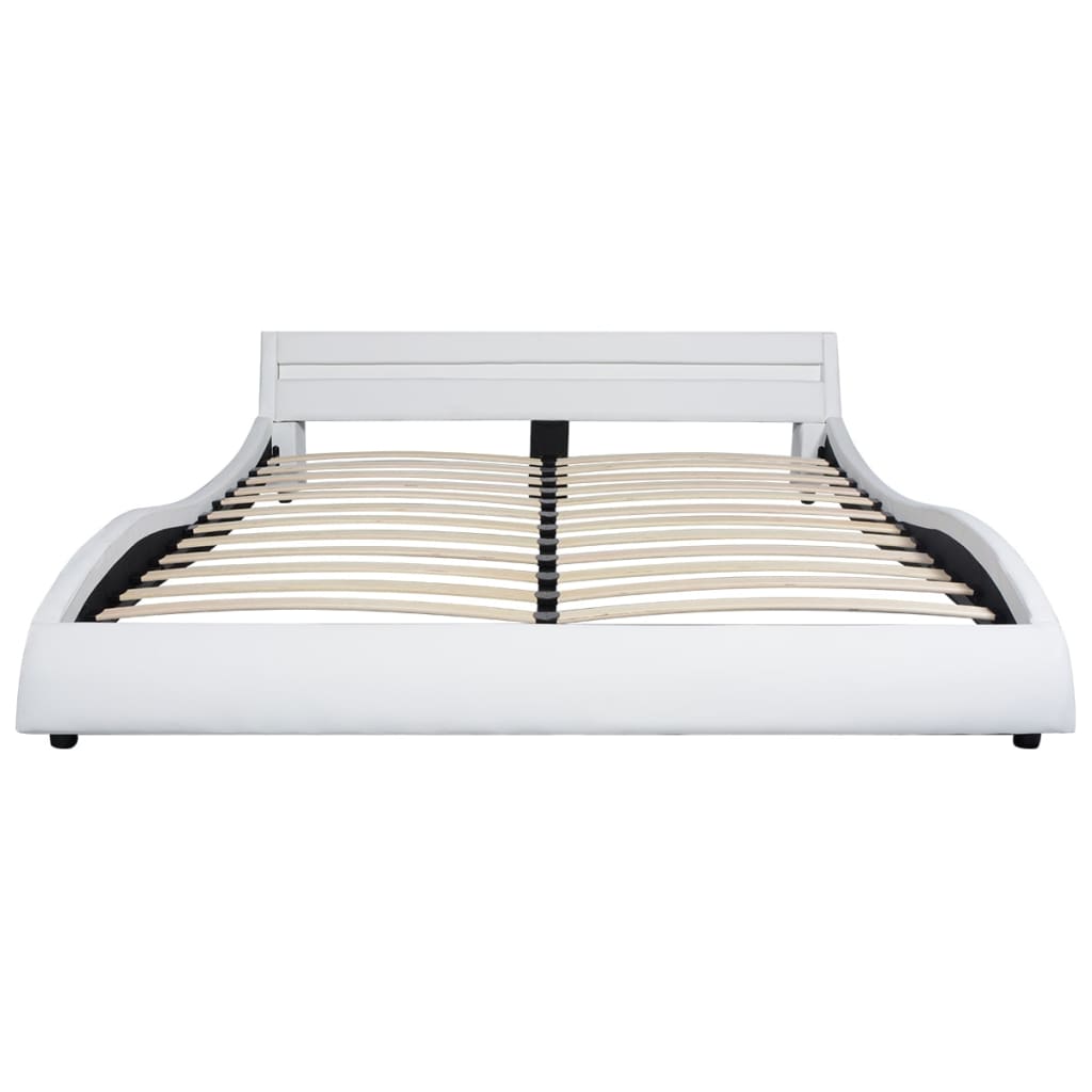 

vidaXL Bed met matras LED kunstleer wit 160x200 cm