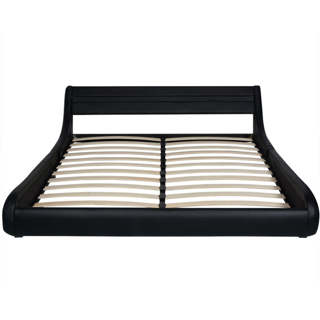 

vidaXL Bed met matras LED kunstleer zwart 160x200 cm