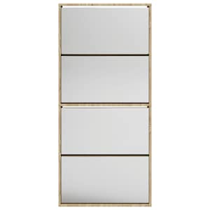 Botník čtyřpatrový zrcadlo dub 63 x 17 x 134 cm - obrázek 4