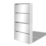 vidaXL Sapateira de 4 divisórias com espelho branco 63x17x134cm