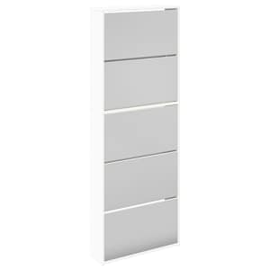 vidaXL 5 sahtliga kingakapp, peegliga, valge 63 x 17 x 169,5 cm
