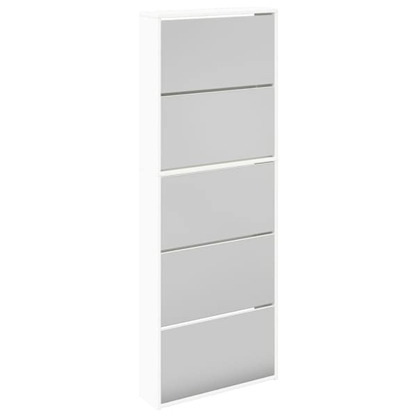 vidaXL 5 sahtliga kingakapp, peegliga, valge 63 x 17 x 169,5 cm