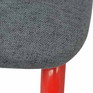 Jídelní židle 4 ks červené a šedé textil - obrázek 5
