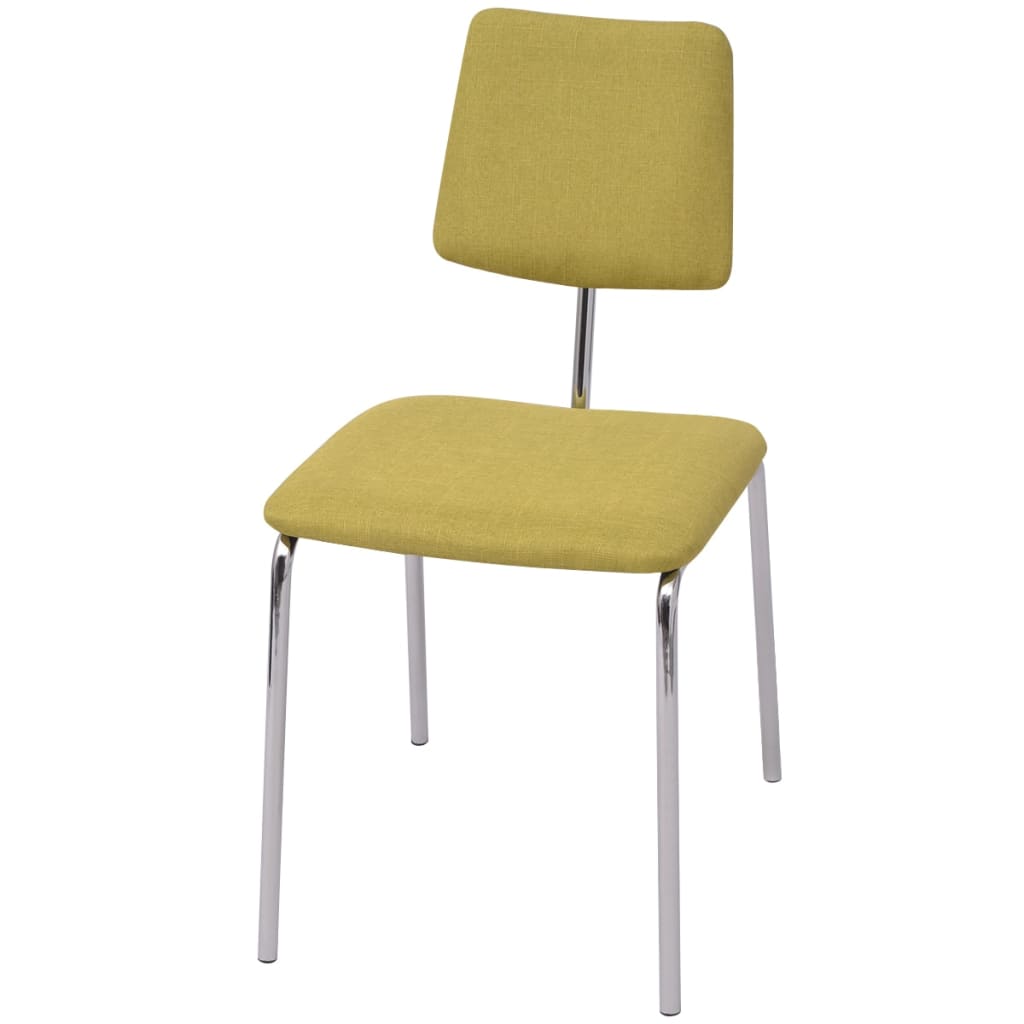 

vidaXL Eetkamerstoel groene stof met chromen poot (set van 4)