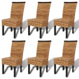 vidaXL Dining Chairs 6 pcs Abaca Brown