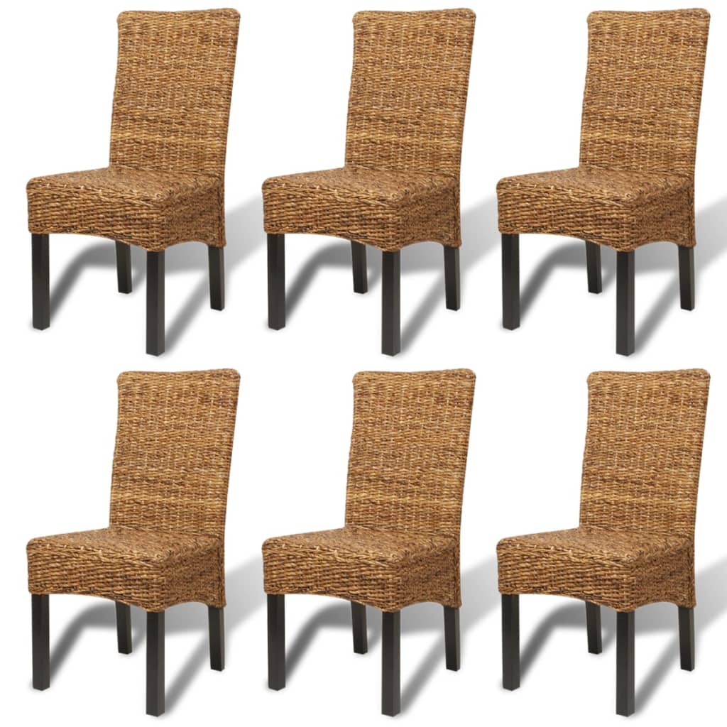 

vidaXL Dining Chairs 6 pcs Abaca and Solid Mango Wood
