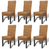 vidaXL Dining Chairs 6 pcs Abaca Brown