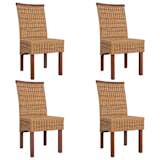 vidaXL Dining Chairs 4 pcs Rattan Brown