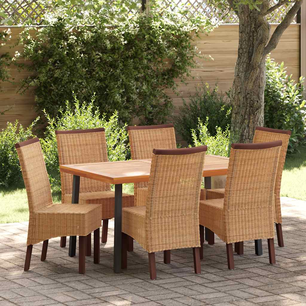 vidaXL Eetkamerstoelen 6 st natuurlijk rattan bruin afbeelding