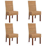 vidaXL Dining Chairs 4 pcs Rattan Brown