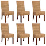 vidaXL Dining Chairs 6 pcs Rattan Brown