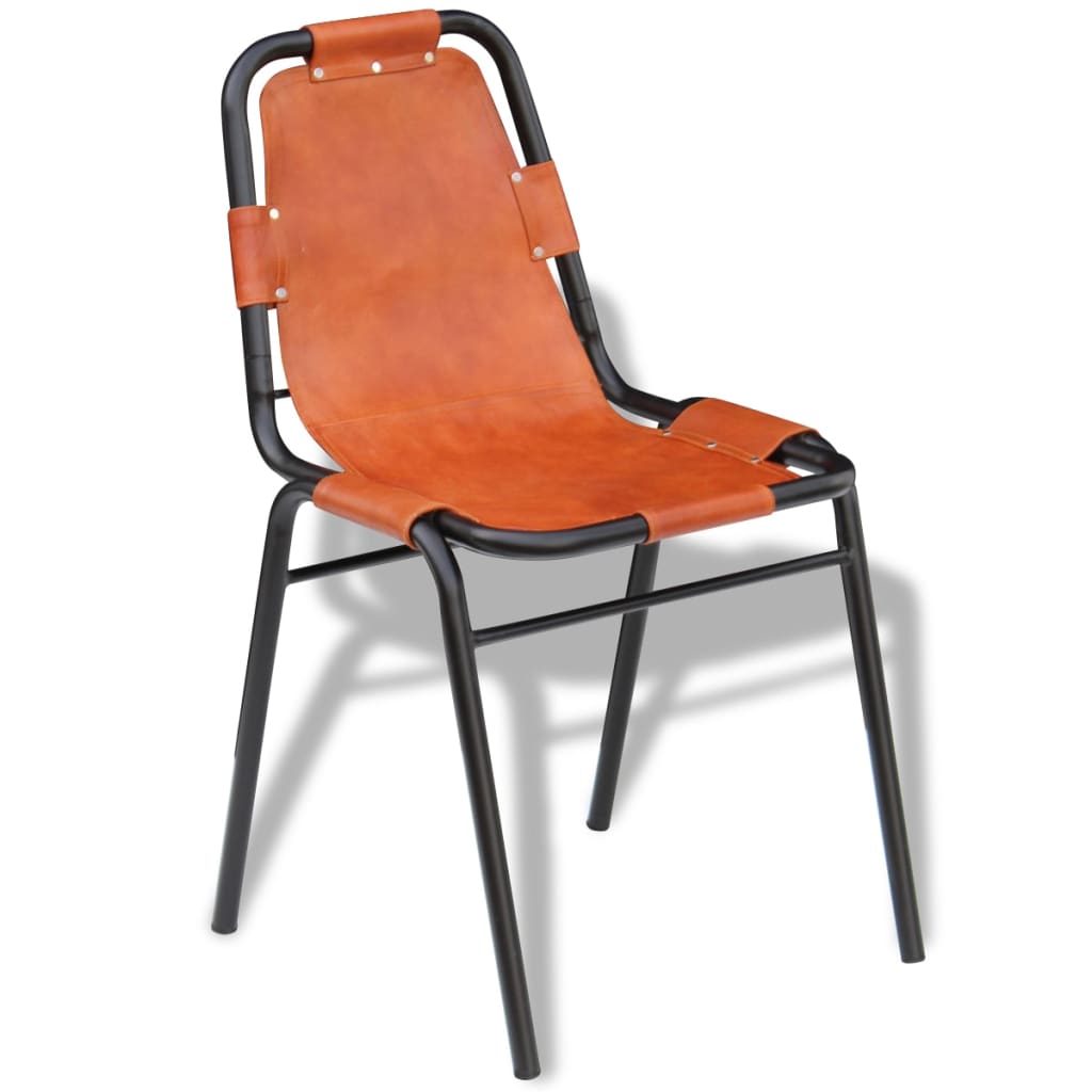 

vidaXL Eetkamerstoelen 6 st echt leer bruin