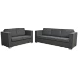 vidaXL Two Piece Sofa Set Fabric Dark Grey
