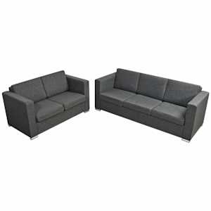 Dvojdílná sada pohovek textil tmavě šedá - obrázek 3