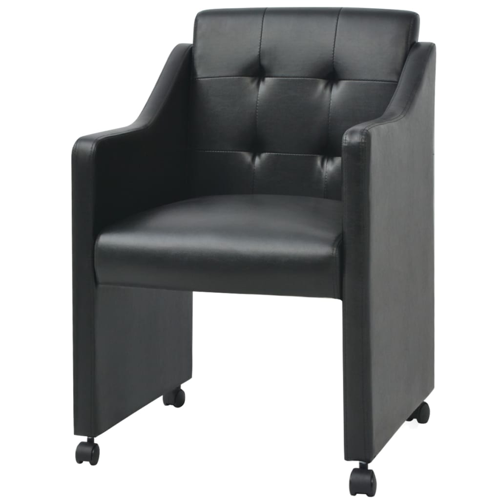 

vidaXL Eetkamerstoelen 6 st kunstleer zwart